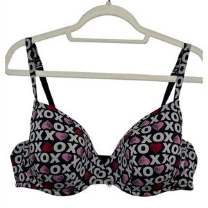 Cacique 42DD Plus Size XOXO Heart Print Padded Bra